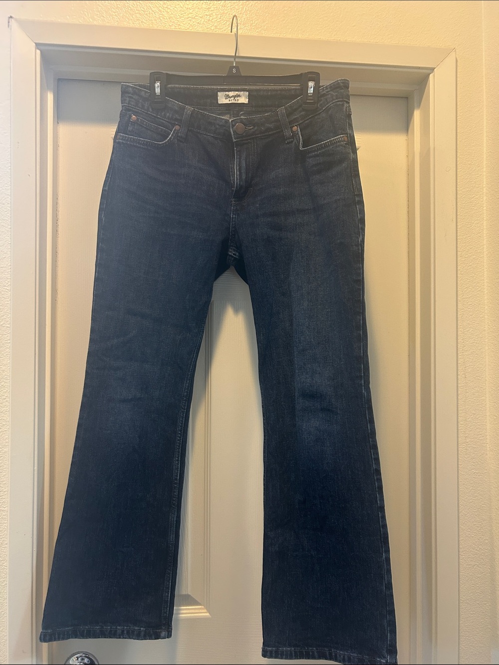 Wrangler Retro Indigo Blue Jeans with Branded Button